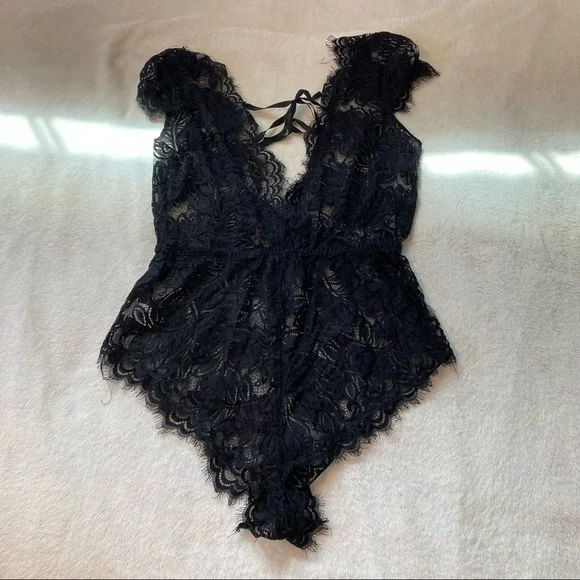 🔴5/$25 Sexy Black Lace Teddy - SHEIN, S - Picture 2 of 4